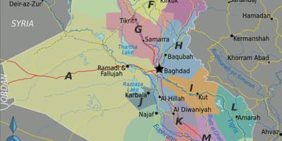 মানচিত্র ইরাক অঞ্চলে